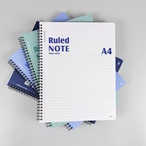 아이비스 스프링 노트 A4 4종 세트 SP11794, 화이트, 민트, 블루, 네이비, 1세트