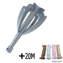 수초제거기 수초제거 낫 톱 커터 낚시 야외 접는 후크 식물 비행 레이크 앵커 나이프 낫, 칼과 20m 로프