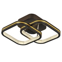 SJSHOP 현대 라운드 광장 천장 조명 샹들리에 조명기구 아크릴 철 장식 침실 복도 집 리모델링, 철 및 아크릴, 블랙 스퀘어