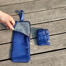 여행용파우치 커버 방수 우산주머니 가능 접이식 흡수 휴대 흡습 수납가방 2611003386, 업그레이드 롱 28cm 네이비그레인