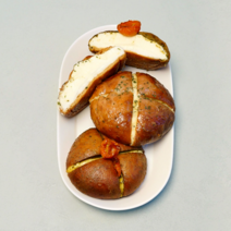 그림의빵 저당 다이어트 마늘/바질 크림치즈번 130g, 30입, 마늘／바질