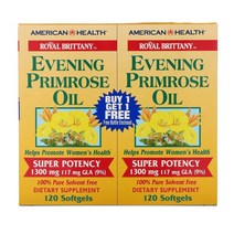 American Health 아메리칸 헬스 로얄 브리타니 이브닝 프림로즈 달맞이꽃 오일 1300mg 120소프트젤 2병