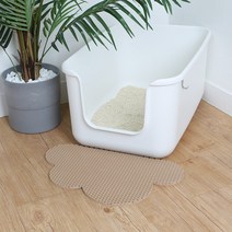 starcat 디자인 고양이 모래매트 스타캣 사막화방지 화장실매트, 구름모양, 베이지