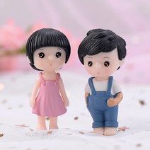 미스토토 테라리움 재료 귀여운 아이커플 미니어처 사람피규어, P800_핑크원피스커플