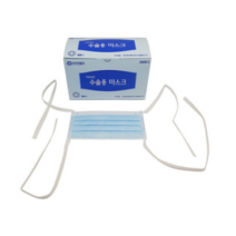 유한 국산 수술용마스크 묶는 끈형 Surgical Mask 귀안아픈마스크 파란색 50매