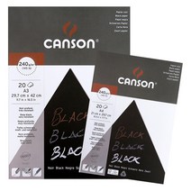 [CANSON] 블랙 팝칼라 240g 흑지 한면제본/ A4 A3, 블랙 A4