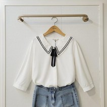 무자크 TC01 카라 리본 블라우스 MM6WBL01