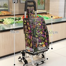 자전거 트레일러 캠핑 전기 바이크 미니 짐 수레 휴대용 접이식 계단 쇼핑 카트 식료품 가정 수하물 트레, 04 96x36cm