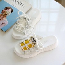 여성 쿠션 여름 끈샌들 중학생 사무실 슬리퍼 5CM굽