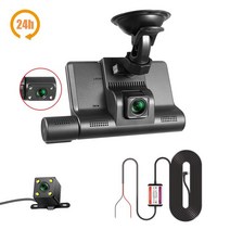 룸미러블랙박스 후방 카메라 자동차 대시 캠 DVR 4인치 풀 HD 1296P 드라이브 비디오 레코더 등록기 보, 01 24H with rear camera_01 64G