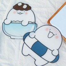 기타 바보사랑[필레오상점]투명 여름 휴대용 익명이 부채 2type, 익명이빙수