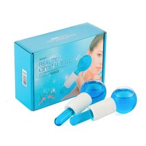 쿨링마사지기 페이스 얼굴 마사지 쿨링 롤러 2 Pcs 콜드 압축 아이스 뷰티 볼 피부 냉각 부종 제거 다크 서클 리무버 스틱 도구, [03] Blue