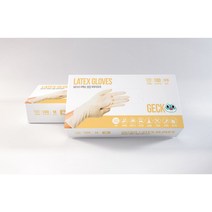 게코 라텍스 장갑 100매 L/M/S 다용도 위생 요리 장갑 아이보리, 소(S)