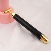 구렛나루 수염 1pcs 뷰티 바 24k 황금 얼굴 마사지 t 모양 전기 얼굴 마사지 피부 얼굴 스킨 케어 도구 팔 눈 코 머리 마사지, 검은색