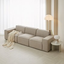 모던하우스분당점 그리드 기능성패브릭 4인 소파 세트, 그레이