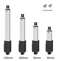 엑추에이터 dc 12v 소형 선형 액추에이터 스트로크 30mm 최대 힘 33lbs 캐비닛 용 전기 모터 무료 브래킷이있는 창 오프너 robitcs, 부하 50n, 장착 브래킷