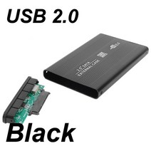 SATA케이블 사타 ssdUSB 3.0 2.0 2.5 인치 하드 드라이브 디스크 인클로저 HDD 외장 박스 케이스 알루미, 02 USB 2.0 BLACK