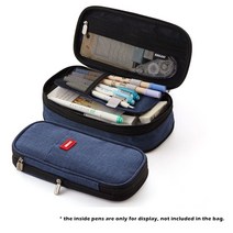 FREELIFE 클래식 포켓 펜 연필 케이스 접이식 캔버스 문구 보관 가방 화장품 여행 학생용, All Blue-413