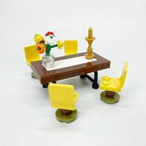 중국레고 호환 도시 MOC 빌딩 블록 벽돌 부품 하우스 가구 주방 액세서리 키트 DIY 장난감 침대 소파 피아, 09 dinner-table