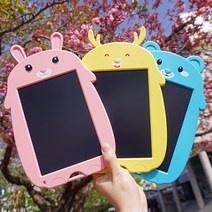 동물 LCD 8.5인치 패드 전자 메모 노트 그림그리는 전자스케치북, 01_분홍 토끼