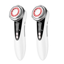 얼굴마사지기 갈바닉 리프팅 Dropshipping 얼굴 미용 장치 레드 & 블루 라이트 테라피 피부 재생 타, 04 White 2pcs