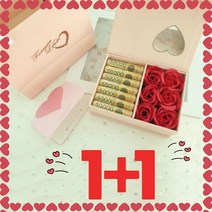 민디스 1+1 용돈박스 장미 비누꽃 6개 포함 선물상자 프로포즈 부모님 선물, 선물상자 1+1
