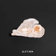 의류 셀프 수선패치 알파벳 진주 숫자흰색 천사 날개 컴퓨터 자수 십자가 꽃 장 옷 구멍 철 다림질, 01 N3-BT8401