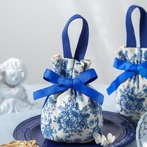 20/10/5 조각 크리 에이 티브 인쇄 사탕 가방 웨딩 사탕 가방 휴일 용품 번들 휴대용 작은 선물 쇼핑 포장 가방, 파란색, 10