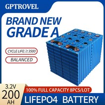 인산철배터리 충전식 리튬 철 인산염 딥 사이클 배터리 LiFePO4 RV용 태양광 발전 A 8PCs 200Ah, 1.4pcs, 1.4pcs