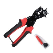 벨트구멍뚫기 6공펀치 가죽펀칭기 벨트펀칭기 타공기 다양한모양선택가능, 3편평+3원형