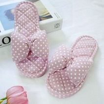 용나라 3중쿠션 거실슬리퍼 층간소음 리본 거실화, 핑크