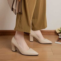 [FS] 베이직 미들힐 통굽 구두 가을 여자 패션 펌프스힐_#@^!82421004EA