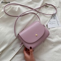 Roseelk 봄여름 심플 숄더백 미니 새들백 크로스백