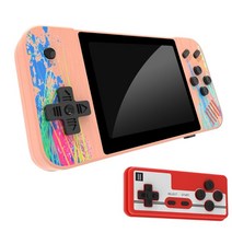 G3 800+ 클라스 픽 게임 3.5-in 화면이있는 G3 레트로 핸드 헬드 게임 콘솔, 02 Pink with Gamepad