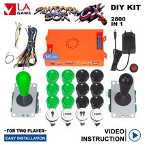 옛날오락기 비디오게임 고전 가정용 게임기 2800 In 1 아케이드 조이스틱 Diy 키트 판도라 박스 Cx Happ 버, 02 미국 플러그, 20 Black and green