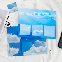 다꾸 감성 풍경 하늘 구름 점착 메모지 포스트잇 데스크 책상 다이어리 꾸미기, (DA-39-4) 달이 지는 밤