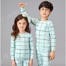 캐릭모아키즈 모던체크 유아 아동 내복