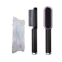 볼륨 고데기 뿌리볼륨 헤어스타일링 다기능 헤어 스트레이트 너 브러시 음이온 헤어 닝 빗, 영국, 블랙에어백
