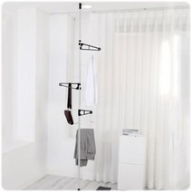 ql366s 직장인 1인용 공간활용 파이프 스틸 옷걸이행거 높이조절 가능, ▲본상품●