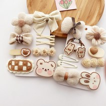 예스베베 여아용 크림 헤어핀 16개 세트