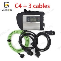 full chip sdconnect c4 compact 4 star (12v+24v) diagnostictool xentry das car truck diagnostic tool, 3 케이블이있는 c4