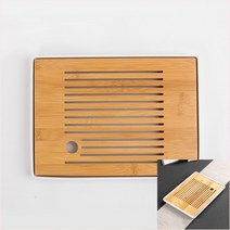 티앤차 사각 다기트레이 차판32X23CM 대나무차판 원목차판 퇴수기 원목찻상 사각차판 전통찻상 전통차상 원목퇴수기 다도상