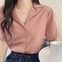 여성 상위 리스트 면접 정장 반팔 셔츠 블라우스