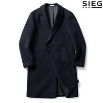 울 블렌디드 체크 네이비 투버튼 코트 (PBHAI7021)