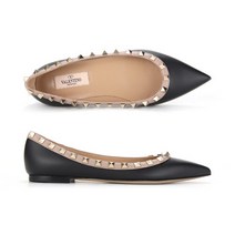 발렌티노 1W2S0403 VOD N91 락스터드 페이턴트 발레리나 플랫슈즈