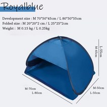 캠핑용품 야외 휴대용 비치 페이스 텐트 uv 보호 태양 보호소 접이식 비치 파라솔, 협력사, 로얄블루 엘