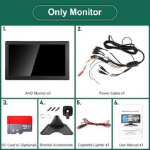 4채널블랙박스 인치 사각 지대 알람 트럭 버 온보드 비디오 레코더 모니터 적외선 주차, Only DVR Monitor+128GB SD Card