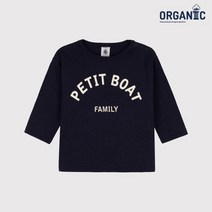 PETIT BATEAU [빠른배송] 베이비 오가닉 로고 프린트 롱슬리브 티셔츠