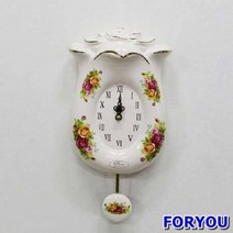 ForU123 장미도자기벽시계 엔틱 인테리어소품 장식품 벽걸이 앤틱, 상세페이지 참조