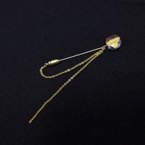 가다컴퍼니 JPN 팔각 조각 여인상 우드 체인 빈티지 브로치 #A719